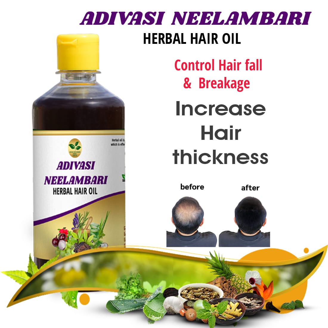 Adivasi Neelambari Herbal Hair Oil 🌿